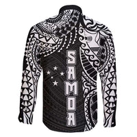 Samoa 685 Art Traditional Tattoo Pattern Family Matching Tank Maxi Dress and Hawaiian Shirt Black Color