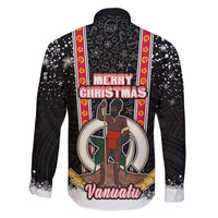 Vanuatu Christmas Family Matching Off Shoulder Short Dress and Hawaiian Shirt Polynesian Tribal Snow Style LT03 - Polynesian Pride