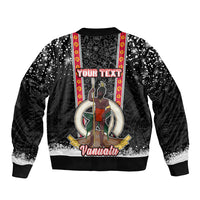 Personalised Vanuatu Christmas Bomber Jacket Polynesian Tribal Snow Style LT03 - Polynesian Pride