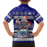 Samoa Christmas Hawaiian Shirt The Santa Coat of Arms with Samoa Bracelet Pattern LT03 - Polynesian Pride
