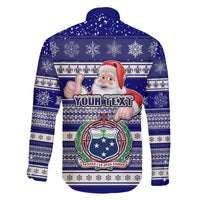 Custom Samoa Christmas Family Matching Mermaid Dress and Hawaiian Shirt The Santa Coat of Arms with Samoa Bracelet Pattern LT03 - Polynesian Pride