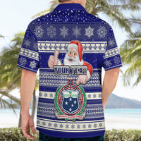 Custom Samoa Christmas Hawaiian Shirt The Santa Coat of Arms with Samoa Bracelet Pattern LT03 - Polynesian Pride