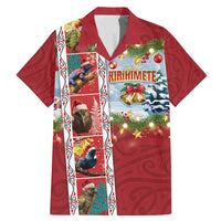 New Zealand Merry Christmas Family Matching Mermaid Dress and Hawaiian Shirt Maori Animals, Koru Tattoo - Red Xmas Style