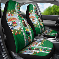 New Zealand Merry Christmas Car Seat Cover Maori Animals, Koru Tattoo - Green Xmas Style LT03 - Polynesian Pride
