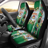 New Zealand Merry Christmas Car Seat Cover Maori Animals, Koru Tattoo - Green Xmas Style LT03 - Polynesian Pride