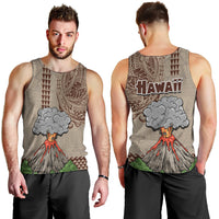 Hawaii Men Tank Top Aloha Volcano Mix Kakau Hawaiian Tribal LT03 - Polynesian Pride