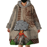 Aloha Volcano Custom Wearable Blanket Hoodie Mix Hawaiian Kakau Tribal LT03 - Polynesian Pride