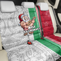 Hawaii Mele Kalikimaka Back Car Seat Cover Santa Playing Ukele Mix Kakau Pattern Xmas Style LT03 - Polynesian Pride