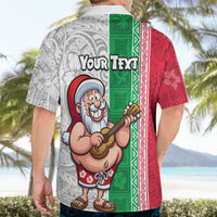 Custom Hawaii Mele Kalikimaka Hawaiian Shirt Santa Playing Ukele Mix Kakau Pattern Xmas Style LT03 - Polynesian Pride