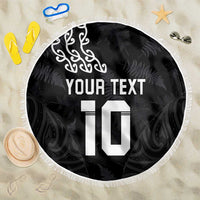 New Zealand Rugby Custom Beach Blanket The Champions Aotearoa LT03 One Size 150cm Black - Polynesian Pride