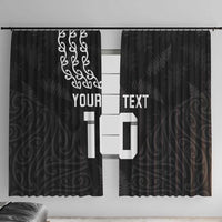 New Zealand Rugby Custom Window Curtain The Champions Aotearoa LT03 With Hooks Black - Polynesian Pride