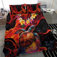 Hawaiian Turtle with Volcanic Eruption Bedding Set Hibiscus Lei and Lava Flow an Abstract Texture LT03 - Polynesian Pride