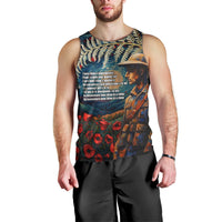 New Zealand Soldier ANZAC Day Men Tank Top Silver Fern Starry Night Style LT03 - Polynesian Pride