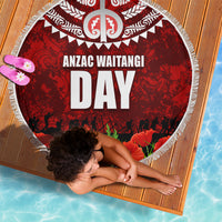 New Zealand ANZAC Waitangi Day Beach Blanket Hei Tiki and Soldier LT03 - Polynesian Pride