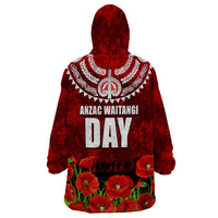 New Zealand ANZAC Waitangi Day Wearable Blanket Hoodie Hei Tiki and Soldier LT03 - Polynesian Pride