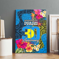 Palau Independence Day Canvas Wall Art 1st October 30th Anniversary Polynesian Jungle Flower