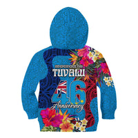 Tuvalu Independence Day Kid Hoodie 1st October 46th Anniversary Polynesian Jungle Flower
