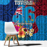 Tuvalu Independence Day Window Curtain 1st October 46th Anniversary Polynesian Jungle Flower