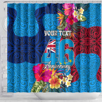 Personalised Tuvalu Independence Day Shower Curtain 1st October 46th Anniversary Polynesian Jungle Flower LT03 - Polynesian Pride