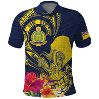 Niue Independence Day Polo Shirt Hiapo Pattern Hibiscus Plumeria and Uga