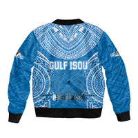 Gulf Isou Rugby Sleeve Zip Bomber Jacket Papua New Guinea Polynesian Tattoo LT03 - Polynesian Pride