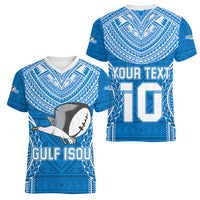 Custom Gulf Isou Rugby Women V Neck T Shirt Papua New Guinea Polynesian Tattoo LT03 - Polynesian Pride