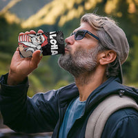 Hawaii Aloha Santa Claus Funny Polynesian Tattoo 4 in 1 Can Cooler Tumbler Black Color