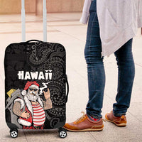 Hawaii Aloha Santa Claus Funny Polynesian Tattoo Luggage Cover Black Color LT03 Black - Polynesian Pride