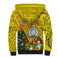 Niue Christmas Sherpa Hoodie Coat of Arms and Polynesian Tattoo Xmas Element Christmas Yellow Vibe LT03 - Polynesian Pride