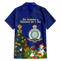Niue Christmas Family Matching Long Sleeve Bodycon Dress and Hawaiian Shirt Coat of Arms and Polynesian Tattoo Xmas Element Christmas Blue Vibe LT03 - Polynesian Pride