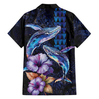 Hawaiian Whales Love Couple Hawaiian Shirt Hibiscus and Kakau Art Tattoo Night Sky Vibe LT03 - Polynesian Pride