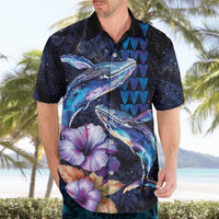 Hawaiian Whales Love Couple Hawaiian Shirt Hibiscus and Kakau Art Tattoo Night Sky Vibe LT03 - Polynesian Pride