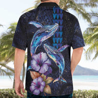 Hawaiian Whales Love Couple Hawaiian Shirt Hibiscus and Kakau Art Tattoo Night Sky Vibe LT03 - Polynesian Pride