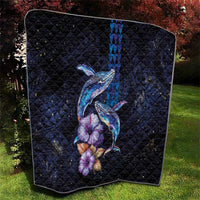 Hawaiian Whales Love Couple Quilt Hibiscus and Kakau Art Tattoo Night Sky Vibe