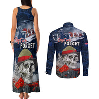 New Zealand ANZAC Day Couples Matching Tank Maxi Dress and Long Sleeve Button Shirt Freedom Ain't Free LT05 - Polynesian Pride
