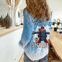 New Zealand Sky Diving Women Casual Shirt Lets Get High