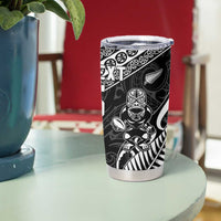 New Zealand And Ireland Rugby Custom Tumbler Cup Maori Tiki With Shamrock
