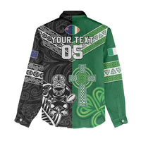 New Zealand And Ireland Rugby Custom Women Casual Shirt Maori Tiki With Shamrock
