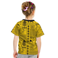 Papua New Guinea Heritage Motif Kid T Shirt Yellow Version LT05 - Polynesian Pride