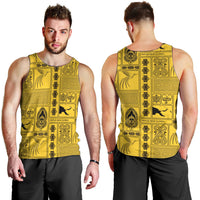 Papua New Guinea Heritage Motif Men Tank Top Yellow Version LT05 - Polynesian Pride