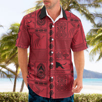 Papua New Guinea Heritage Motif Hawaiian Shirt Red Version LT05 - Polynesian Pride