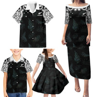 Custom New Zealand Fern Women Rugby Family Matching Puletasi and Hawaiian Shirt Maori Pattern