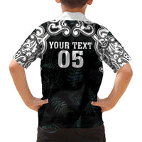 Custom New Zealand Fern Women Rugby Family Matching Short Sleeve Bodycon Dress and Hawaiian Shirt Maori Pattern LT05 - Polynesian Pride