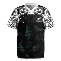 Custom New Zealand Fern Women Rugby Rugby Jersey Maori Pattern LT05 Black - Polynesian Pride