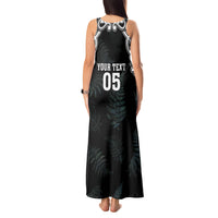 Custom New Zealand Fern Women Rugby Tank Maxi Dress Maori Pattern