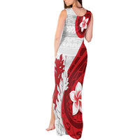 Samoa Teuila 2024 Tank Maxi Dress Samoan Siapo Pattern Red Version