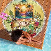 Aloha Hawaii Turtle Beach Blanket Retro Style - Polynesian Pride