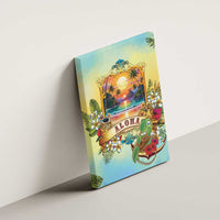 Aloha Hawaii Turtle Canvas Wall Art Retro Style - Polynesian Pride