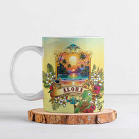 Aloha Hawaii Turtle Ceramic Mug Retro Style LT05 Beige - Polynesian Pride