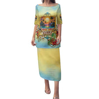 Aloha Hawaii Turtle Family Matching Puletasi and Hawaiian Shirt Retro Style - Polynesian Pride